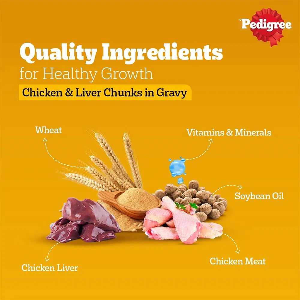 Pedigree Chicken and Liver Chunks in Gravy Adult Dog Wet Food - Image 4