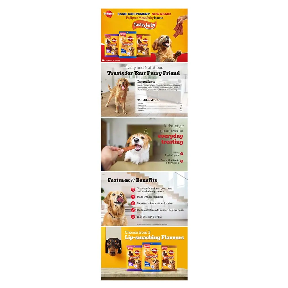 Pedigree Tasty Jerky Roasted Lamb Flavour Adult Dog Treat - Image 7