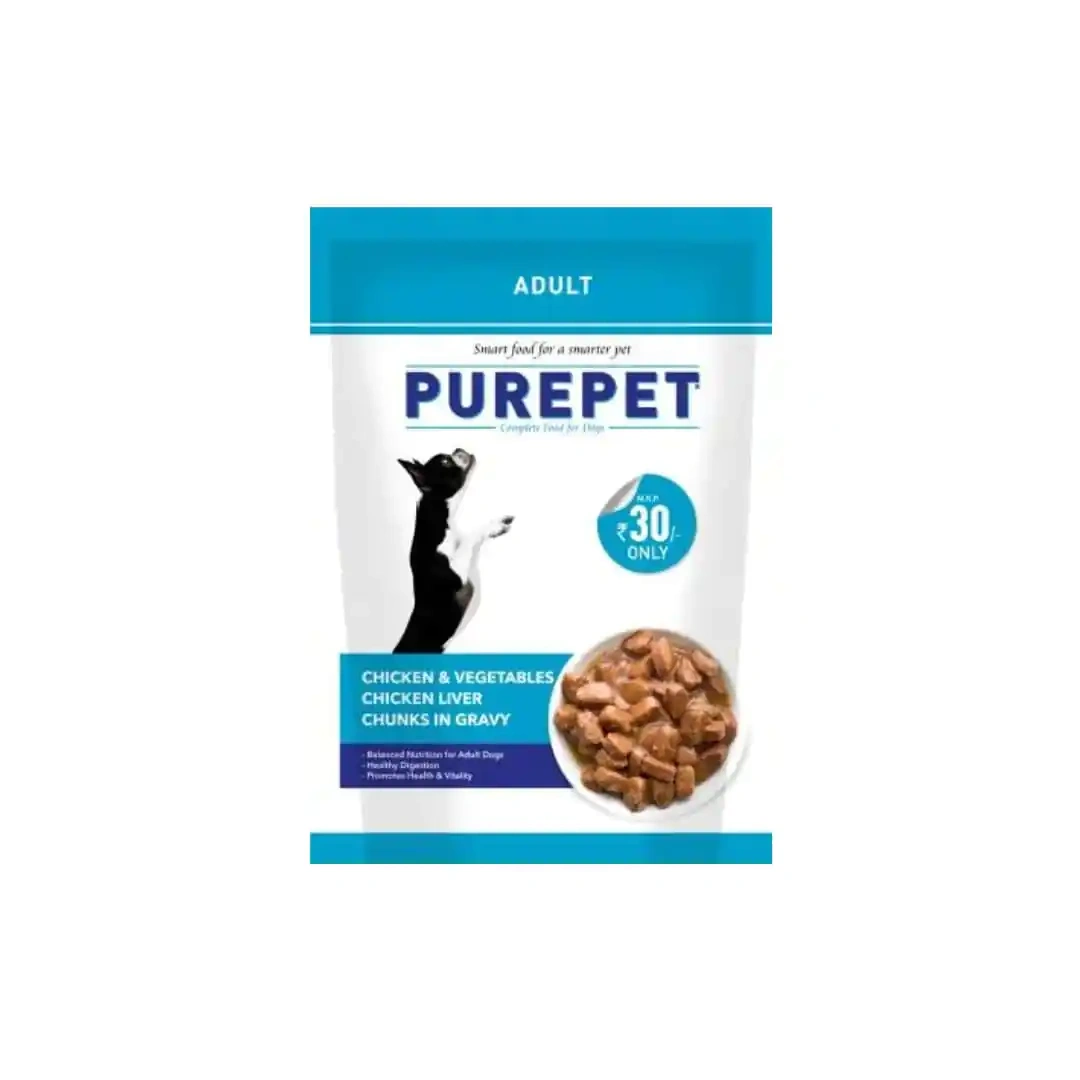 Purepet Chicken & Vegetable Chunks in Gravy Puppy Dog Wet Food 70g
