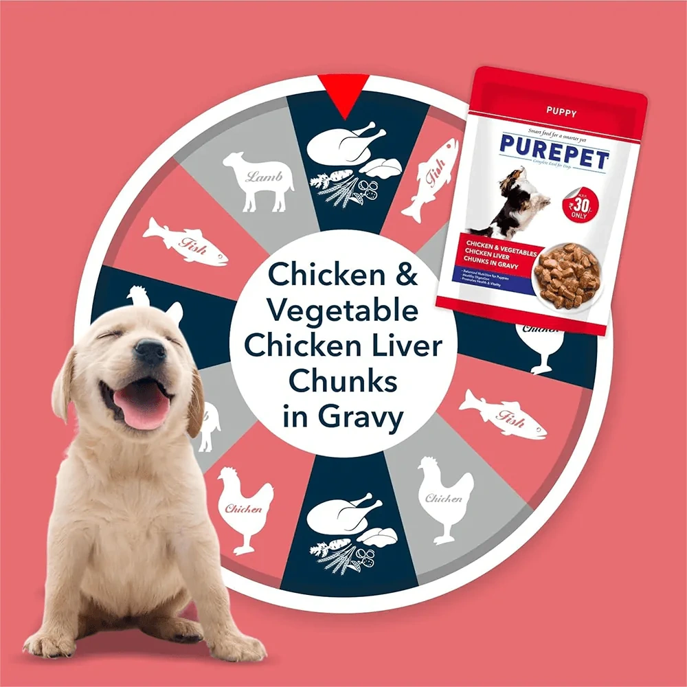 Purepet Chicken And Vegetable Chunks Gravy Puppy Wet Food-70 Gram - Image 3