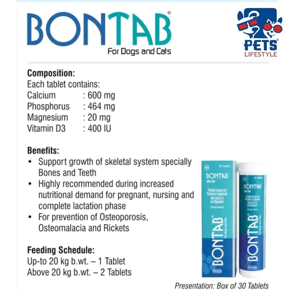 Intas Bontab Calcium Supplement for Dogs and Cats - Image 5