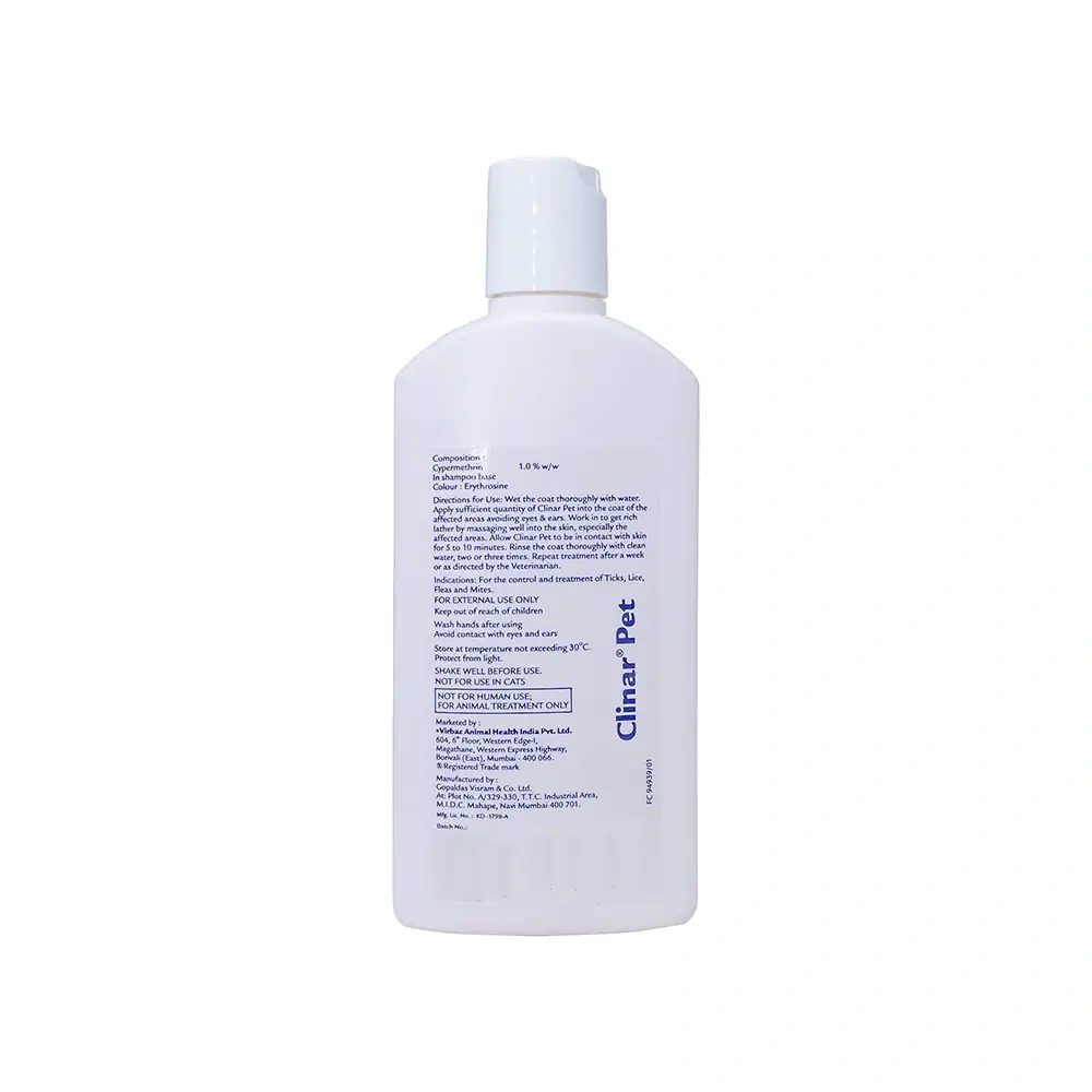 Clinar Pet Anti Tick & Flea Shampoo for Dogs (100ml) - Image 2