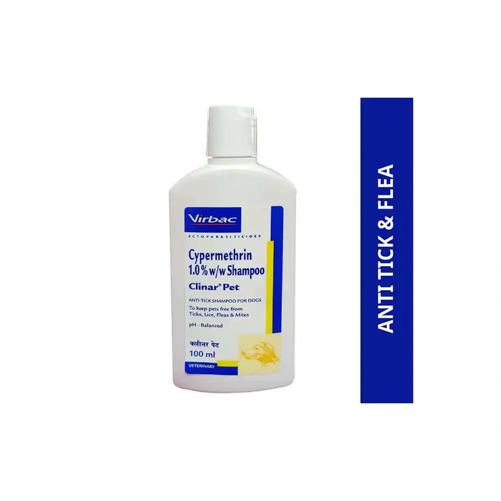 Clinar Pet Anti Tick & Flea Shampoo for Dogs (100ml) - Image 3