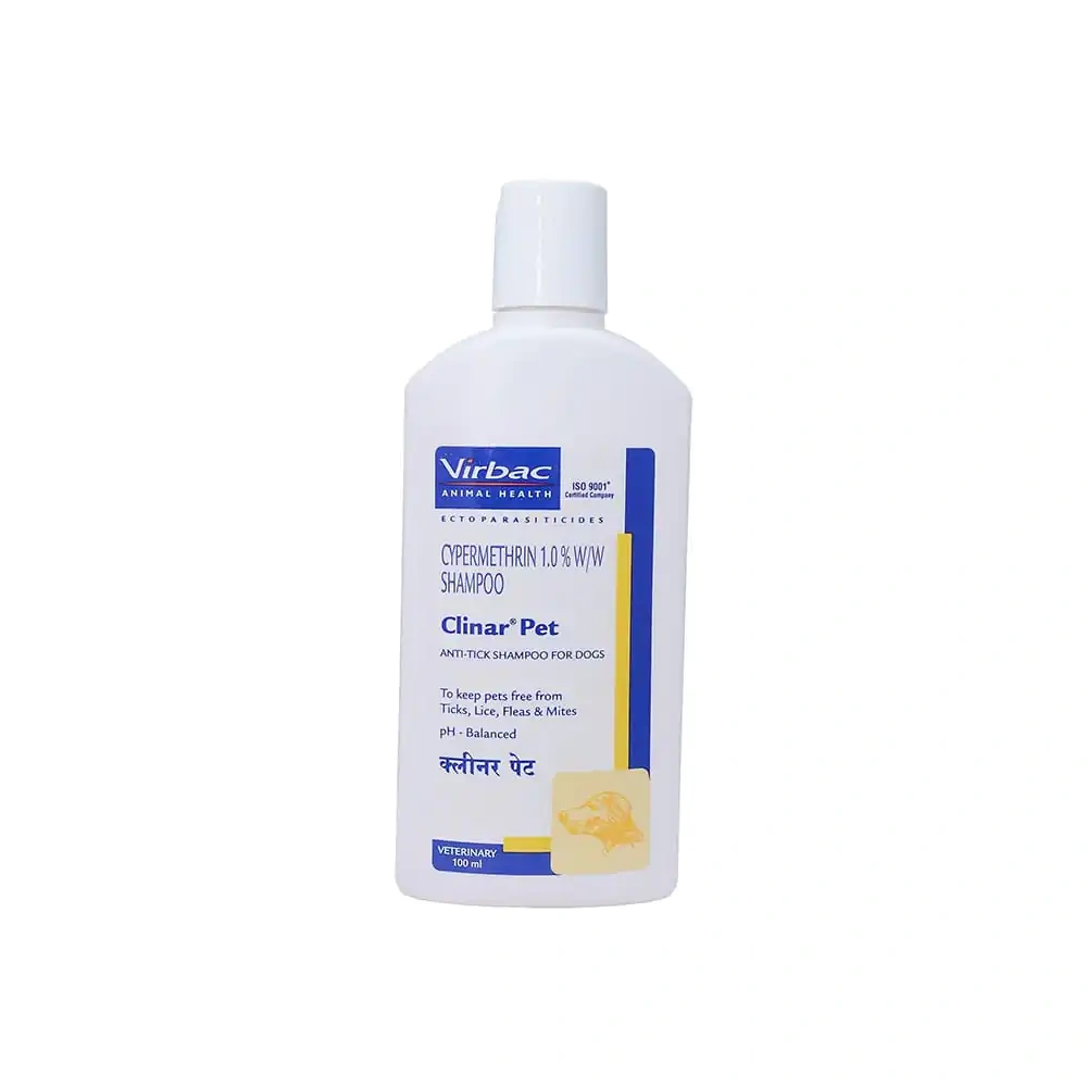 Clinar Pet Anti Tick & Flea Shampoo for Dogs (100ml)