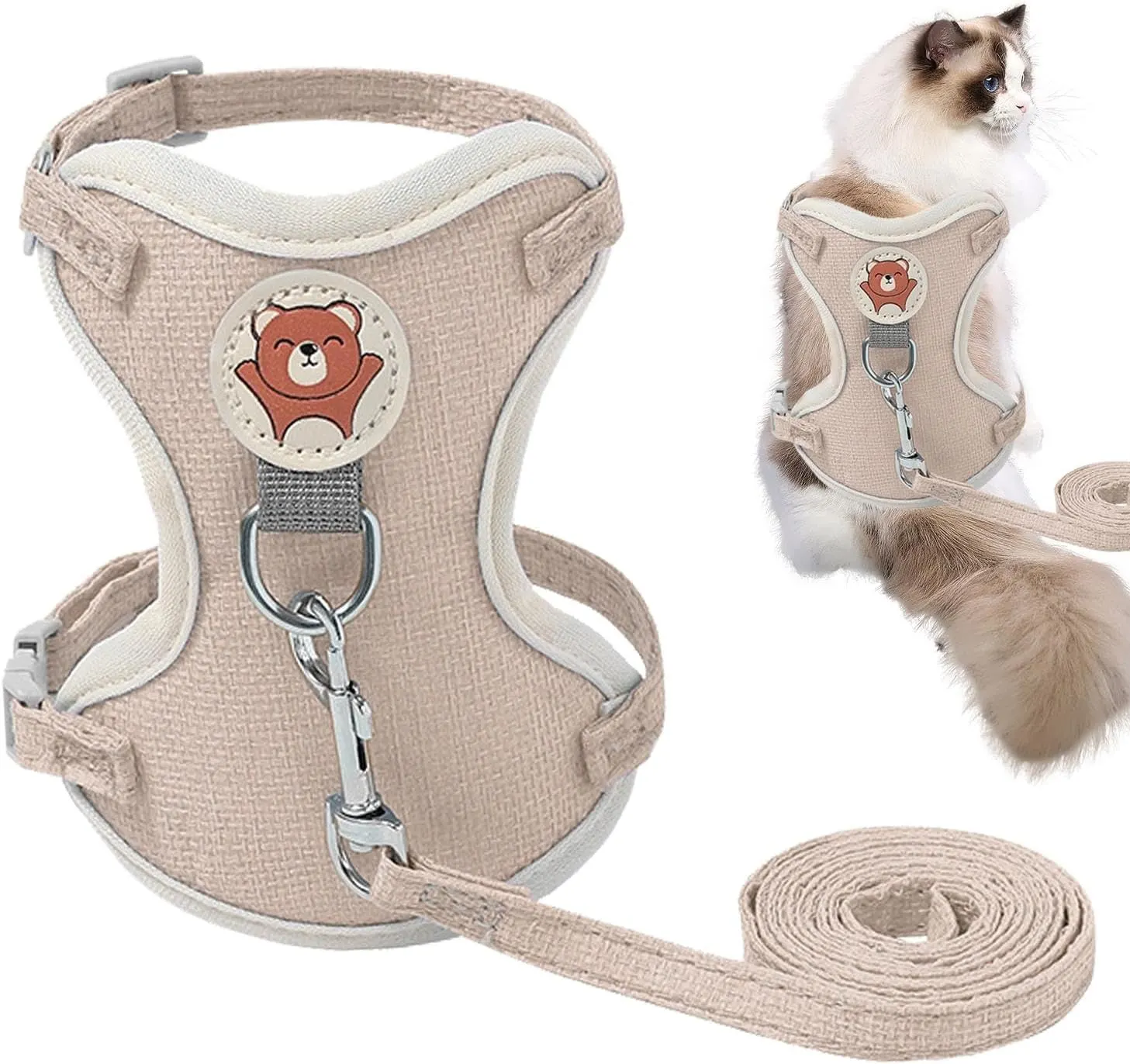 Cat Harness-Size(M) | Cat Harness & Leash Set | Aesthetic Design Adjustable Cat Leash with Harness - Image 3