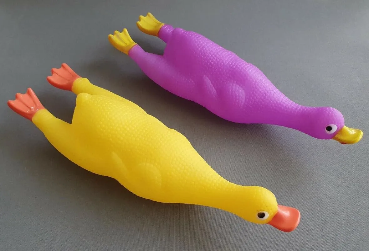 Duck Squeaker Dog Toy | Puppies Natural Latex Rubber Duck Squeaky Toy