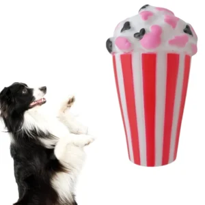 Ice Cream Dog Toys | Cute Popcorn Style Dog Chew Toy with Squeaker