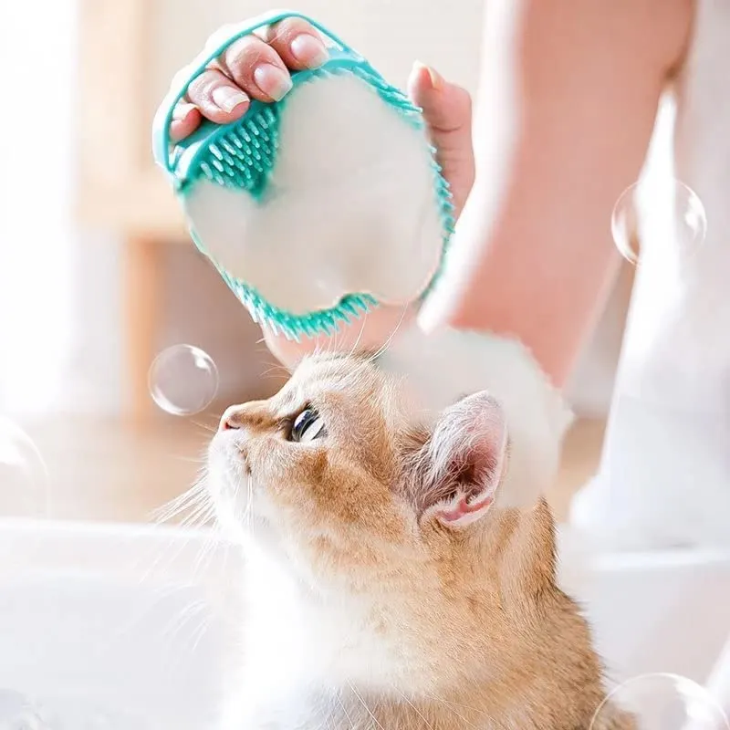Pet Bath Brush | Dog Scrubber for Bath | Pet-Dog Bath Massage Brush Scrubber - Image 5