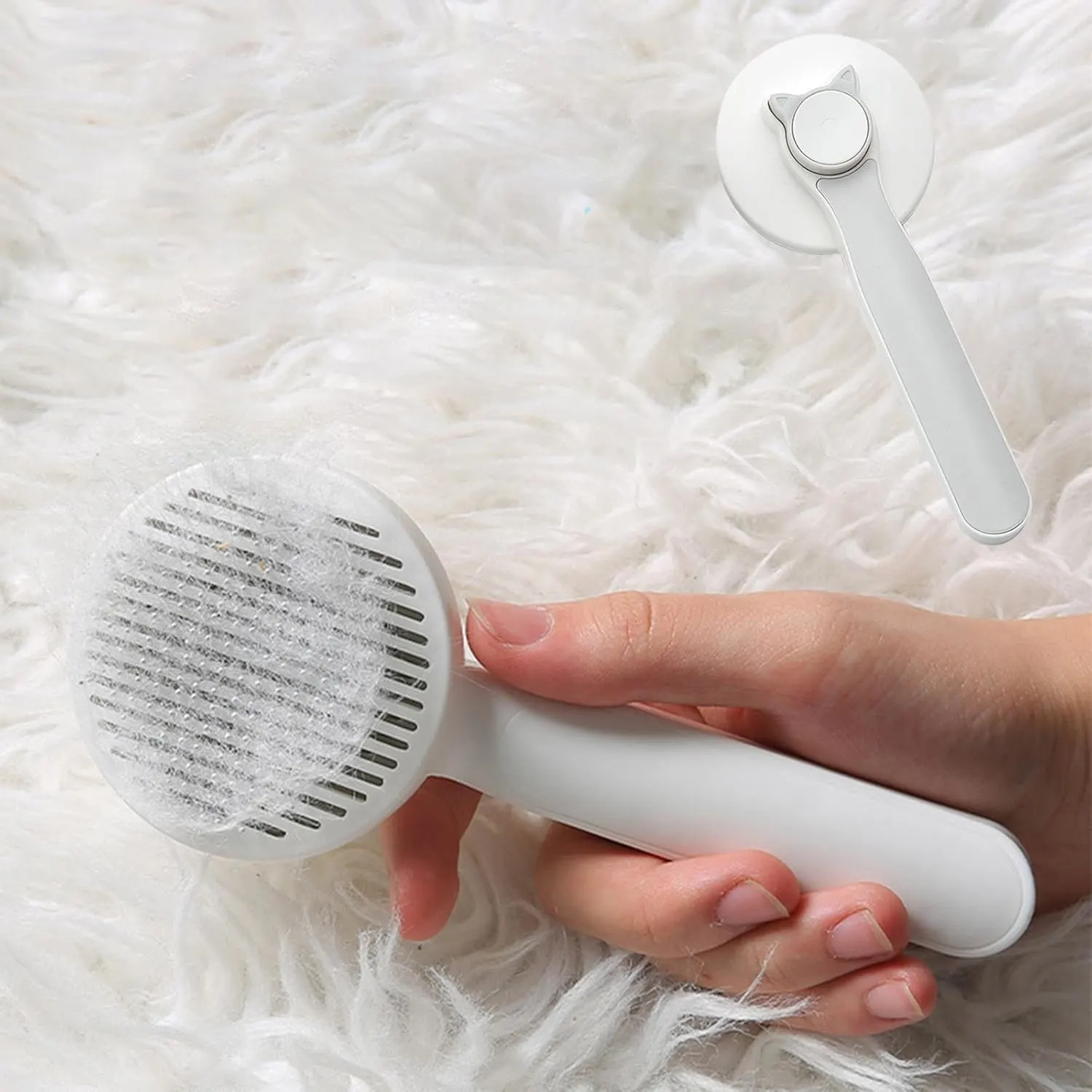 Pet Self-Cleaning Comb | Self Cleaning Slicker Brush for Dogs & Cats - Image 3
