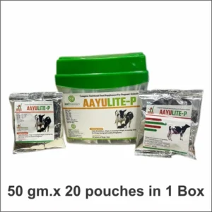 AAYULITE-P Powder – Nutritional Udder Care Supplement (20x50g) for Pregnant Cattle | Promotes Udder Growth & Milk Capacity