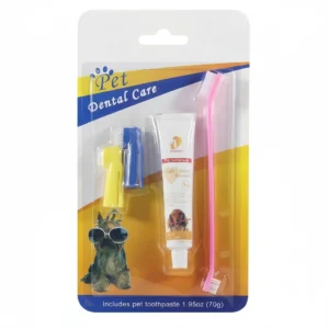 3-Piece Pet Toothbrush & Toothpaste Dental Care Hygiene Kit for Dogs & Cats