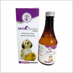 Aayushine Syrup – Coat Conditioner & Omega Tonic (200ml) for Dogs & Cats | Promotes Glossy Coat & Reduces Shedding
