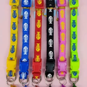 Fish Print Collar for Cats & Small Dogs – Cute Printed Nylon Collar