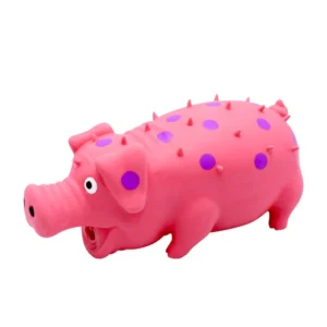 Grunting Pig Natural Rubber Dog Toy – Durable Chewing & Fetch Toy