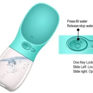 350ML Portable Pet Water Bottle with Lick Dispenser for Dogs & Cats