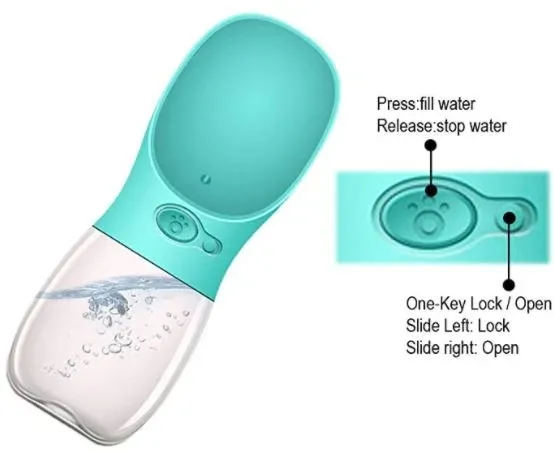 350ML Portable Pet Water Bottle with Lick Dispenser for Dogs & Cats