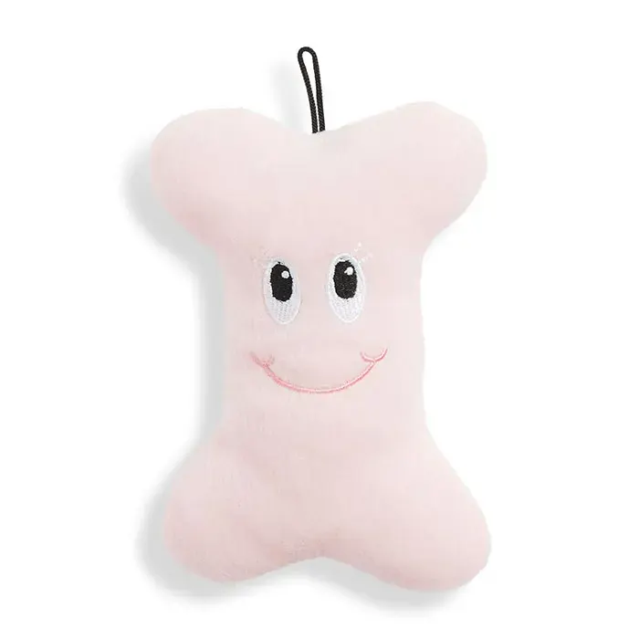 Smiley Face Bone Chew Toy for Dogs – Textured Dental Teething Toy