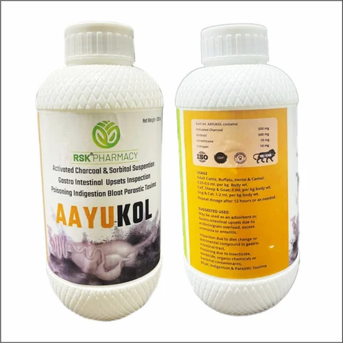AAYUKOL Suspension – Activated Charcoal & Sorbitol (500ml) for Cattle | Natural Antidote for Poisoning & Bloat - Image 2