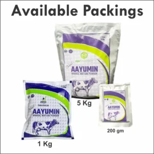 CHELATED AAYUMIN Powder – Mineral Mixture with Vitamins & Yeast (1kg) for Cattle | Prevents Milk Fever & Boosts Growth