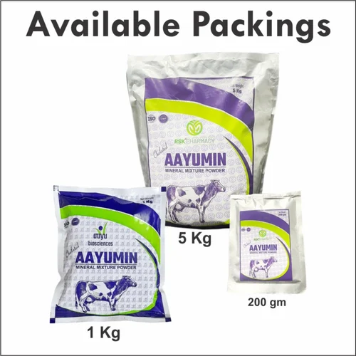 CHELATED AAYUMIN Powder – Mineral Mixture with Vitamins & Yeast (1kg) for Cattle | Prevents Milk Fever & Boosts Growth