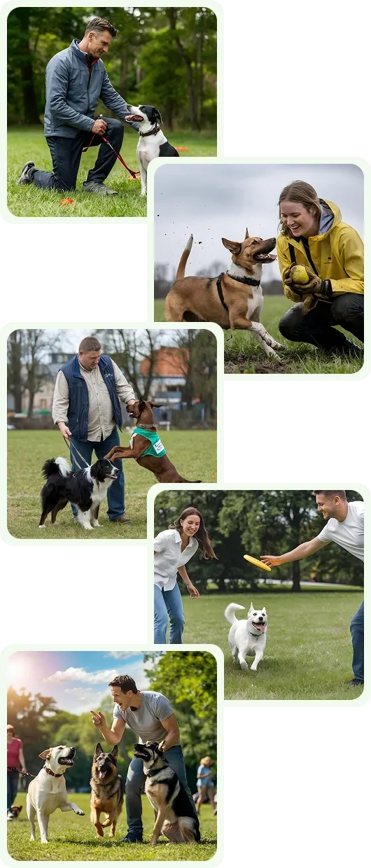 Trainer with dog