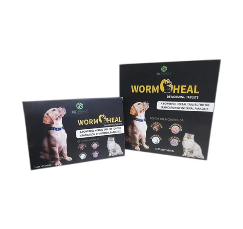 WORM HEAL Tablets – Broad-Spectrum Deworming Formula (10x10 Tabs) for Dogs & Cats | Eradicates Internal Worms