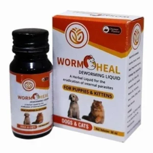 WORM HEAL Suspension – Herbal Deworming Oral Liquid (30ml) for Puppies, Dogs & Cats | Eliminates Worms Safely