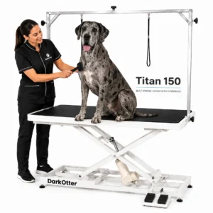 DarkOtter Titan 150: Heavy Duty Electric Dog Grooming Table (150Kg Capacity) | Professional Lift for Giant Breeds