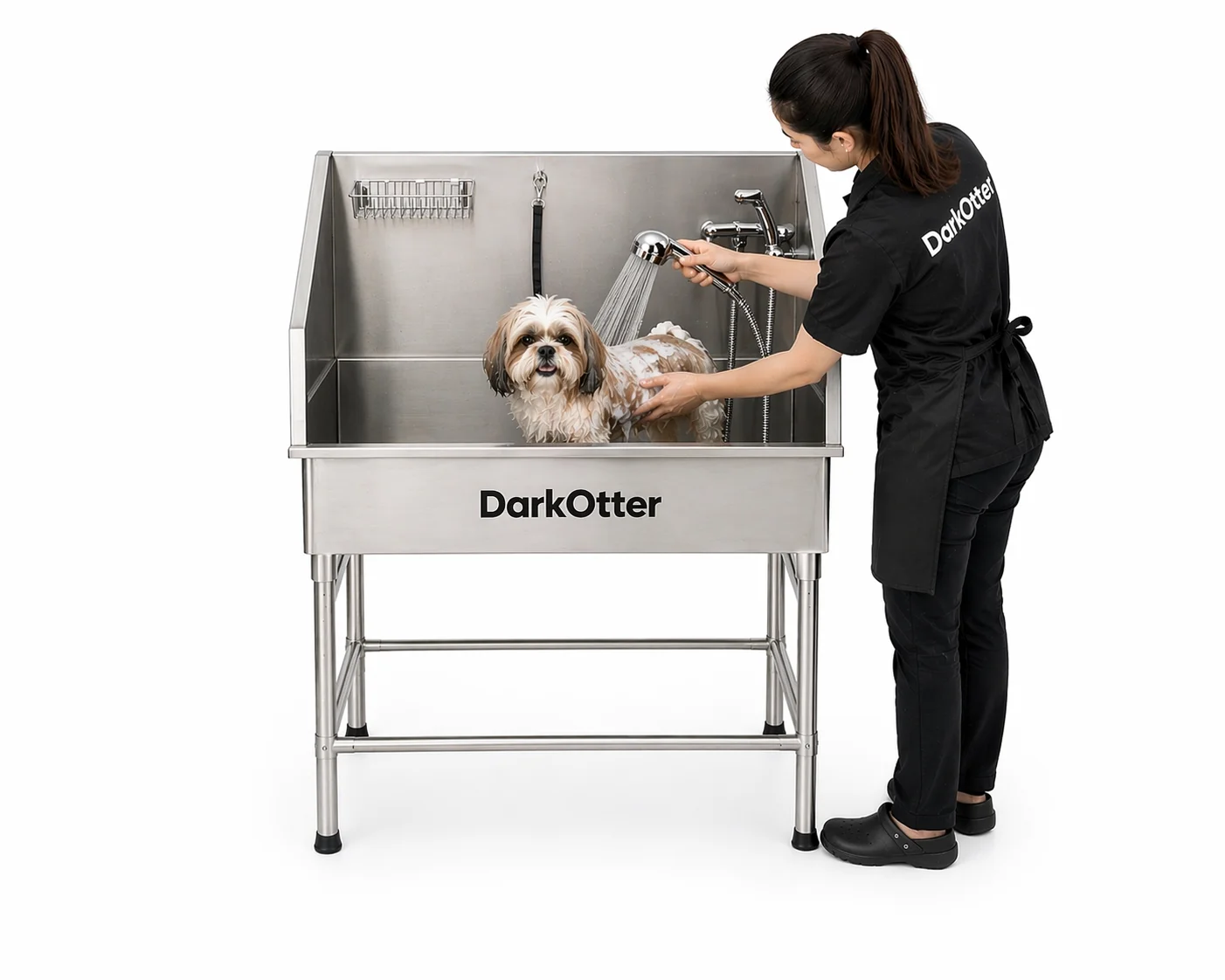 DarkOtter ProBath Small Stainless Steel Bath Tub – Compact Pet Washing Station | Non-Slip Surface | Clinical-Grade Drainage | 45Kg Capacity | For Small Breeds and Cats - Image 4