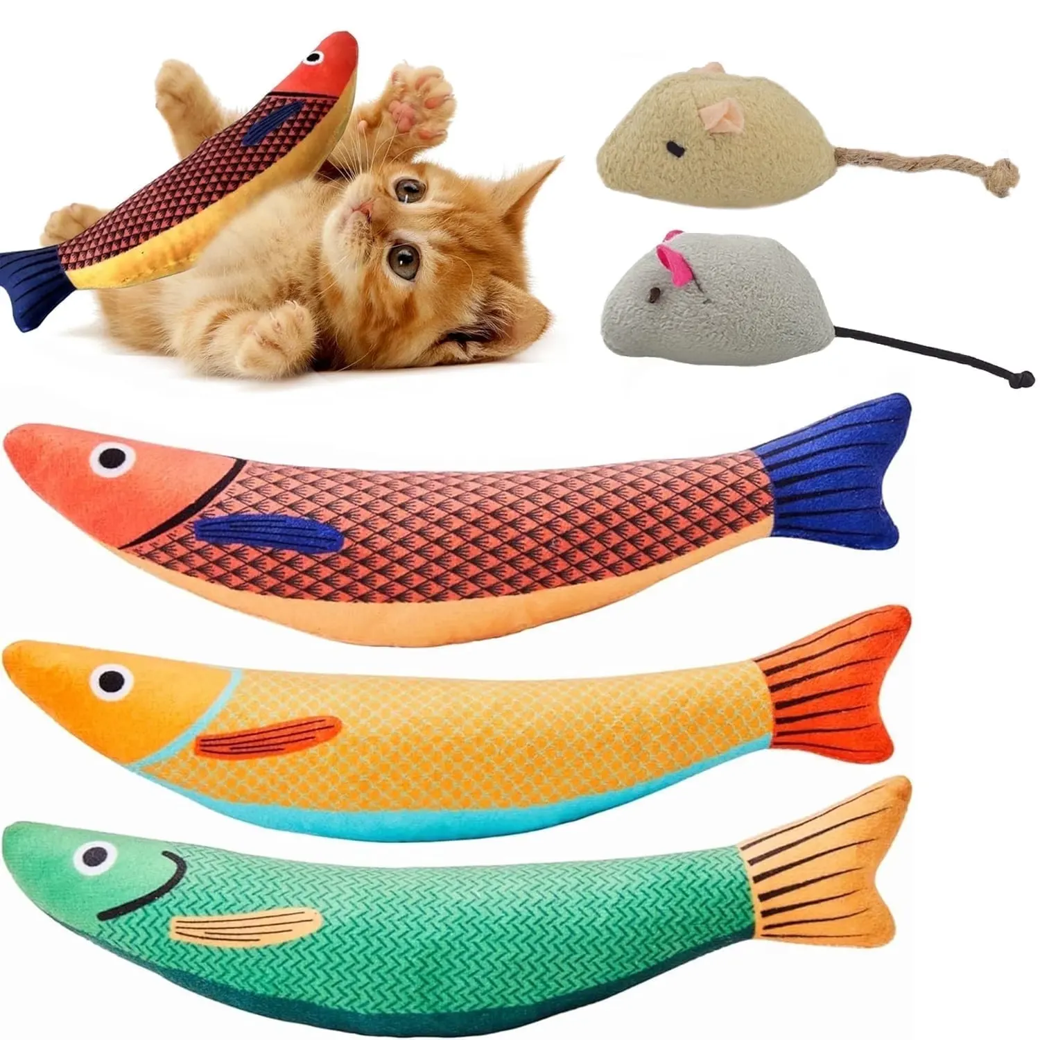 3-Piece Interactive Cat Toy Set – Multi-Pack Play Balls & Mice for Cats