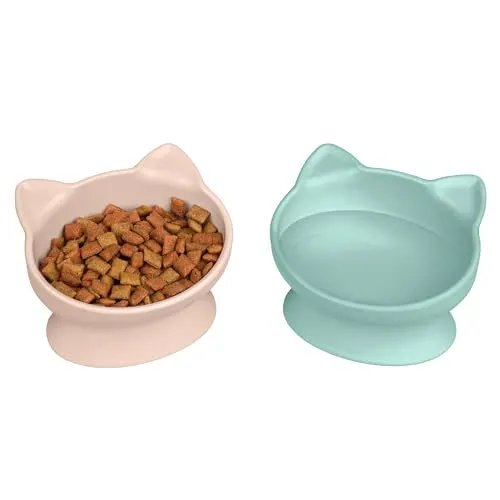 Ergonomic Cat Feeding Bowl – Non-Slip Shallow Whisker-Friendly Pet Dish