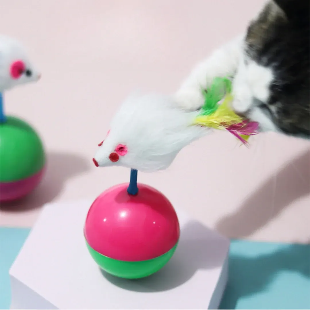 Tumbler Treat Dispenser Toy for Cats & Dogs – Wobble Slow Feeder Play Toy - Image 3
