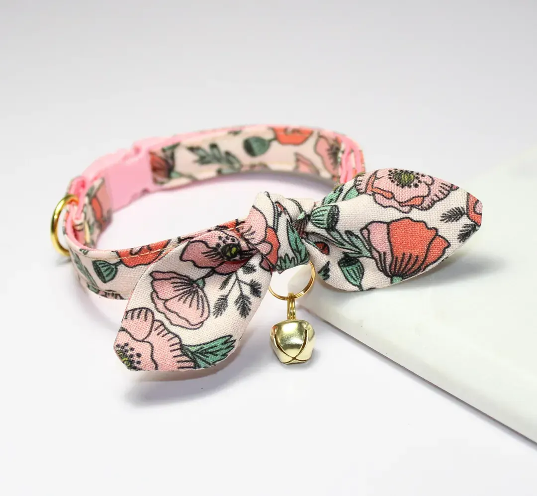 Cute Bowtie Pet Collar – Charming Adjustable Fabric Collar for Cats & Small Dogs - Image 2
