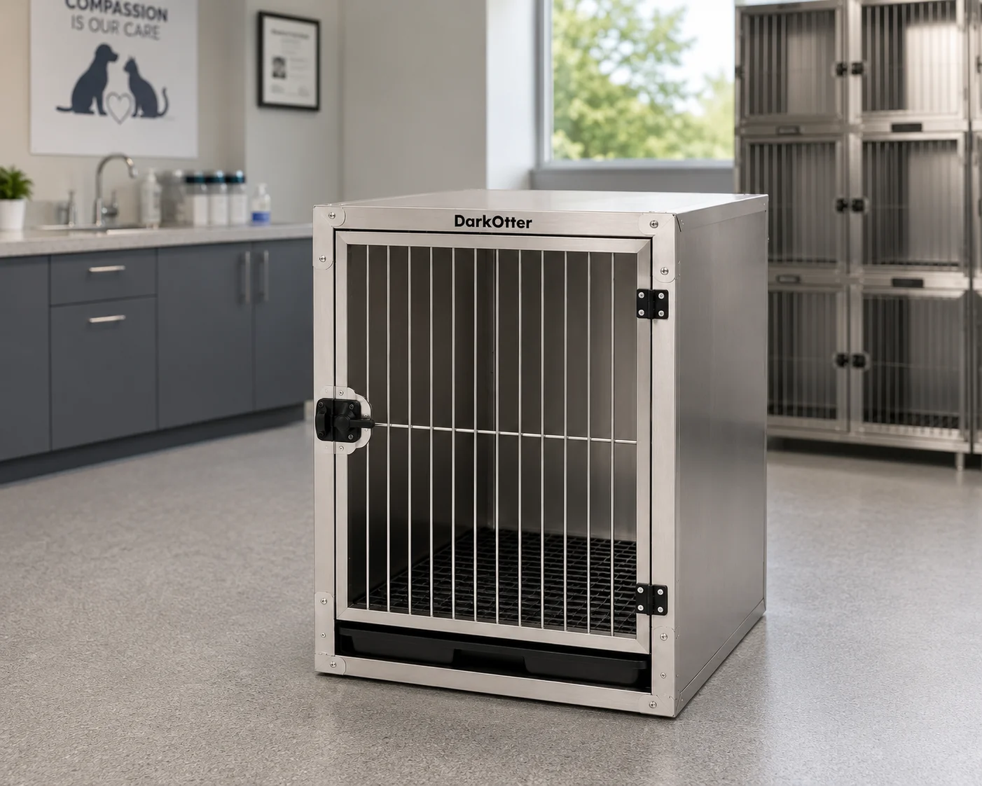 DarkOtter Large Modular Cage – SS 304 Clinical Housing | Hybrid Configuration | Stackable Design | Easy-Sterilize Surface - Image 2