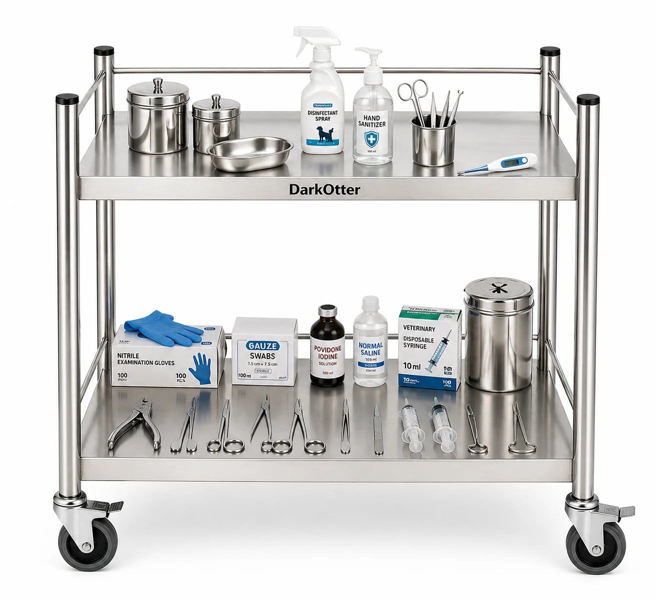DarkOtter SS Tool Trolley | SS 304 | Multi-Procedure Support | Easy-Clean
