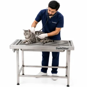 DarkOtter Veterinary Tub Table Standard– 120×65cm SS 304 | Multi-Use Clinical Surface | Easy-Sterilize Design