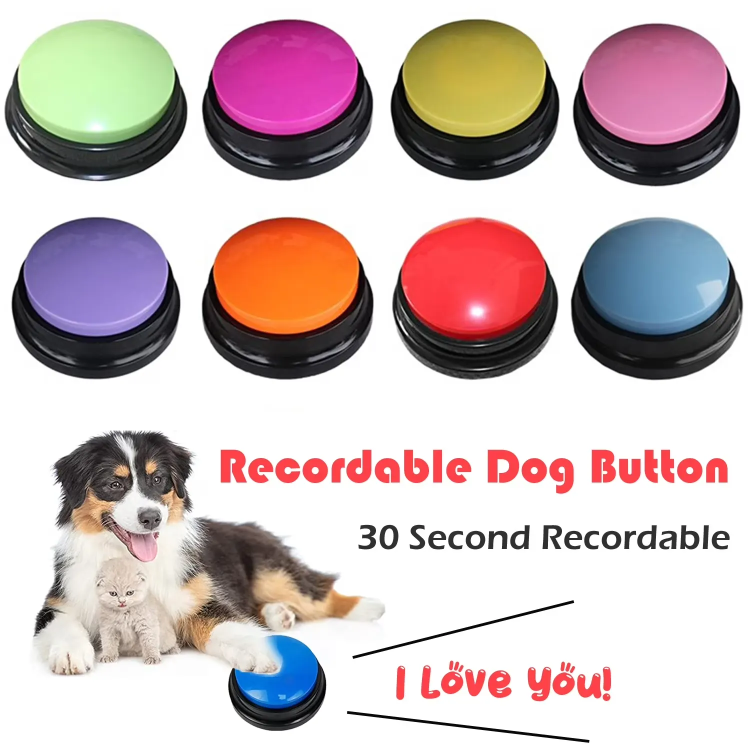 Recordable Pet Talking Button – Interactive Dog Communication Training Buzzer - Image 2