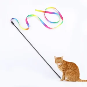 Feather Teaser Wand Stick for Cats – Interactive Training & Exercise Toy