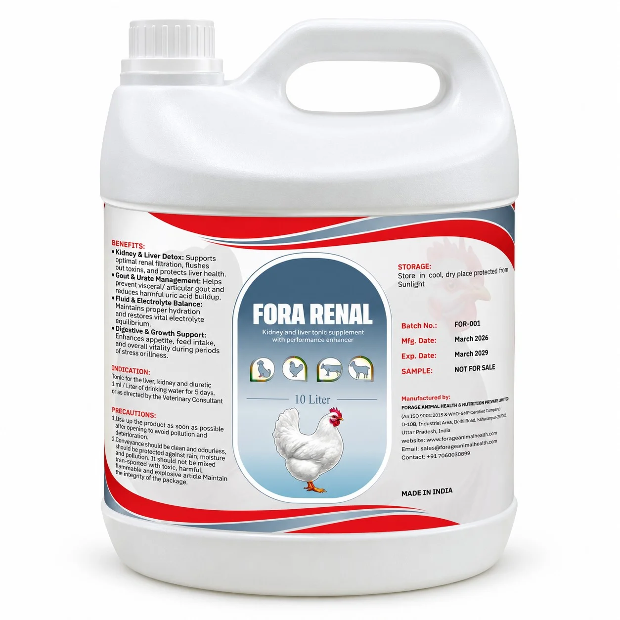 Fora Renal Liquid 10LTR – Herbal Kidney Care & Renal Detoxifier Supplement