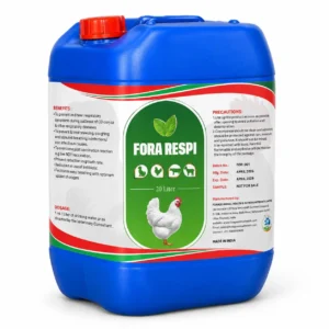 Fora Respi Liquid 20LTR – Herbal Respiratory Tonic & CRD Support Supplement for Livestock & Poultry