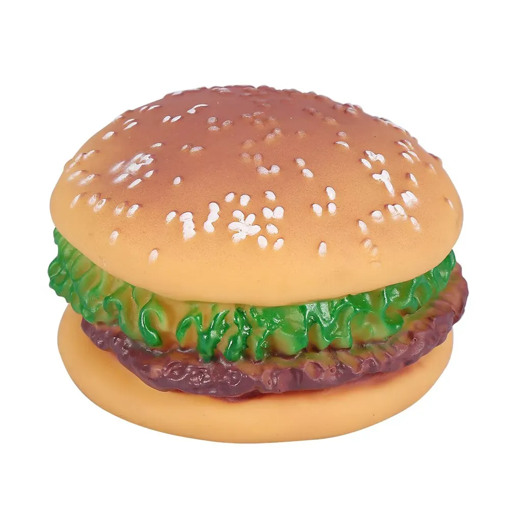 Squeaky Burger Chew Toy for Dogs – Fun Realistic Food Vinyl Dog Toy - Image 3