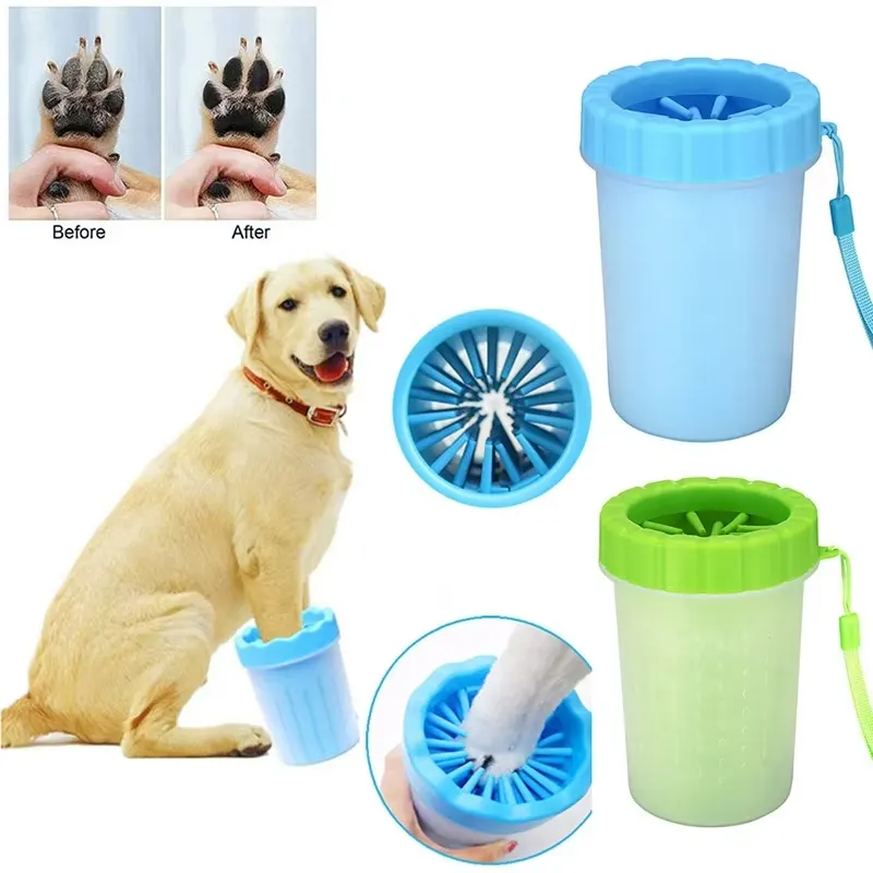 Large Portable Pet Paw Cleaner Cup – Soft Silicone Bristle Foot Washing Cup