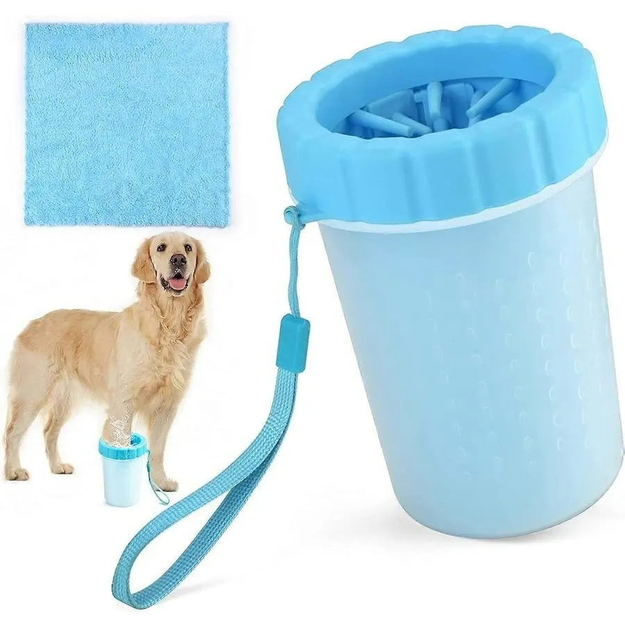 Large Portable Pet Paw Cleaner Cup – Soft Silicone Bristle Foot Washing Cup - Image 2