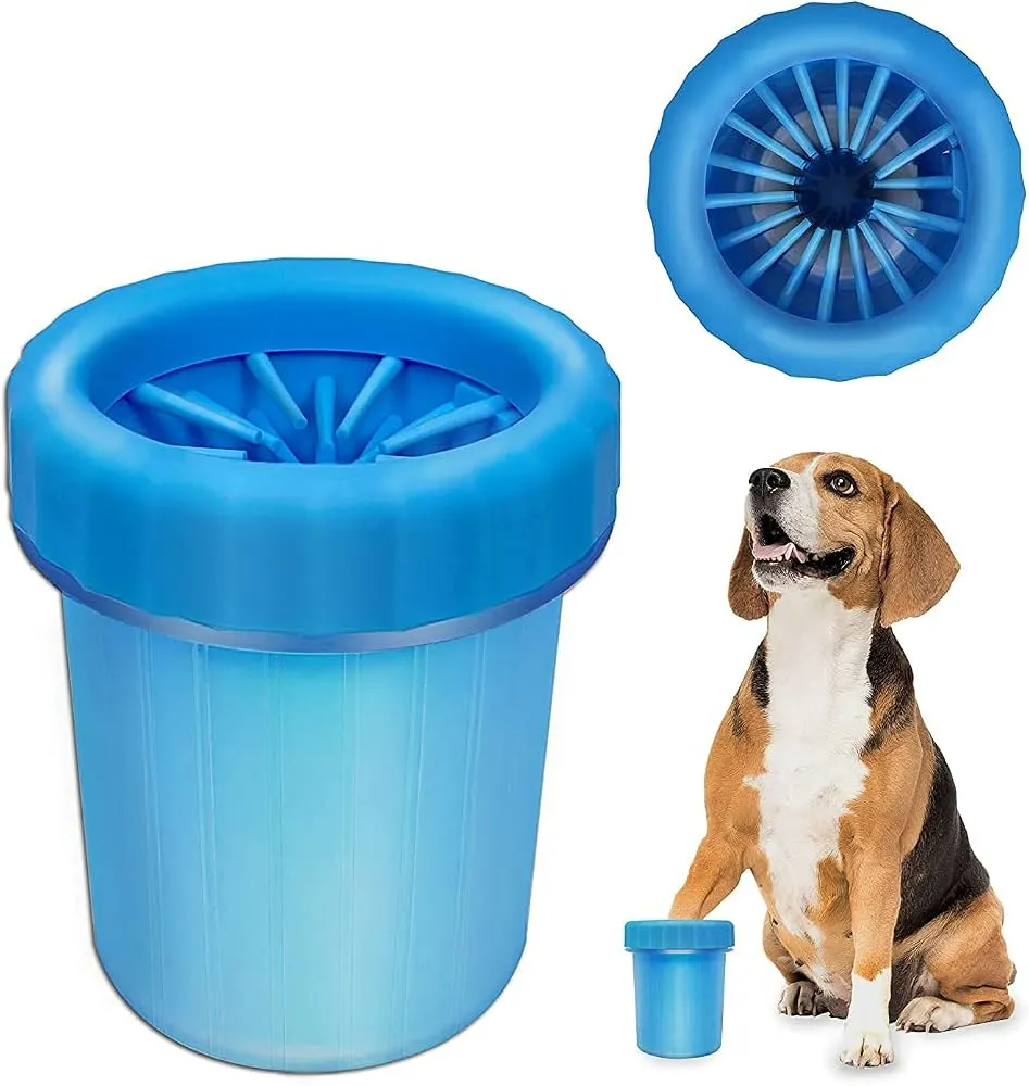 Large Portable Pet Paw Cleaner Cup – Soft Silicone Bristle Foot Washing Cup - Image 3