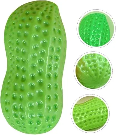 Peanut Shaped Squeaker Dog Toy – Interactive Bumpy Dental Teething Toy