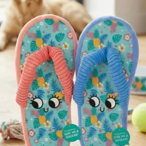 Slipper Shaped Squeaky Plush Dog Toy – Fun Interactive Teething Toy