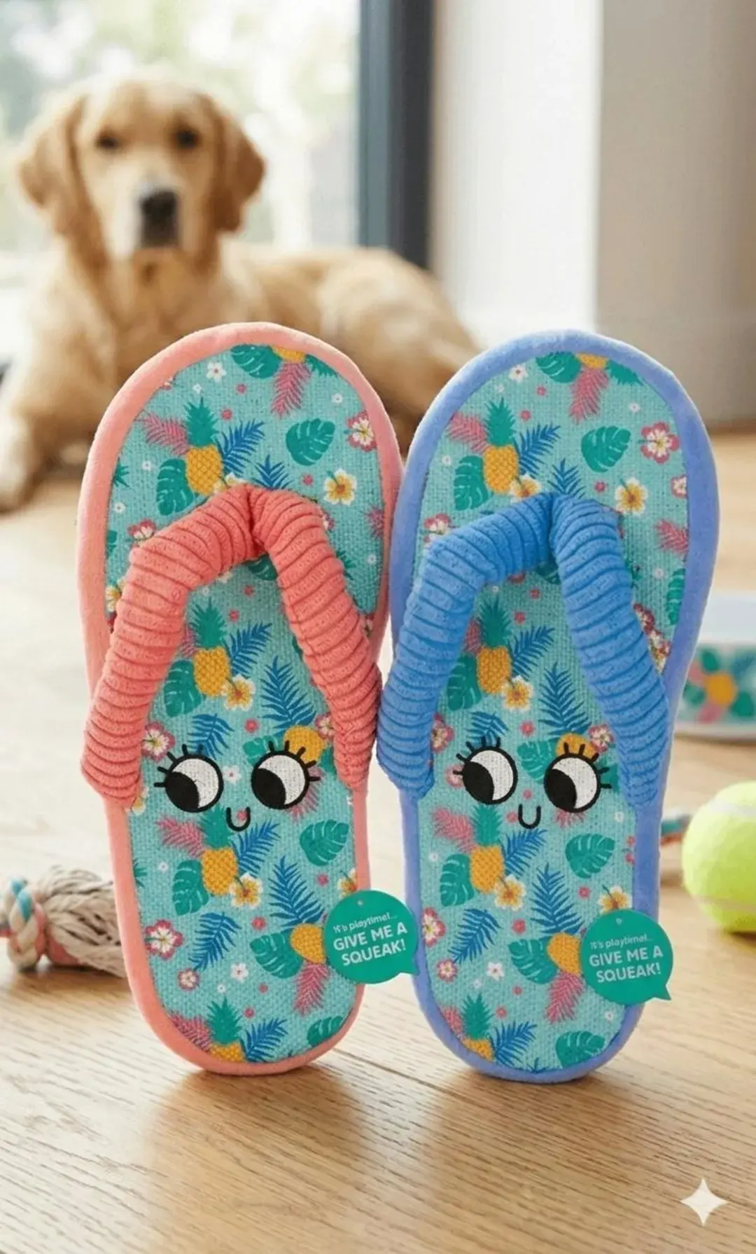 Slipper Shaped Squeaky Plush Dog Toy – Fun Interactive Teething Toy