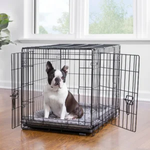 Medium 2-Door Folding Dog Crate – Heavy-Duty Wire Kennel