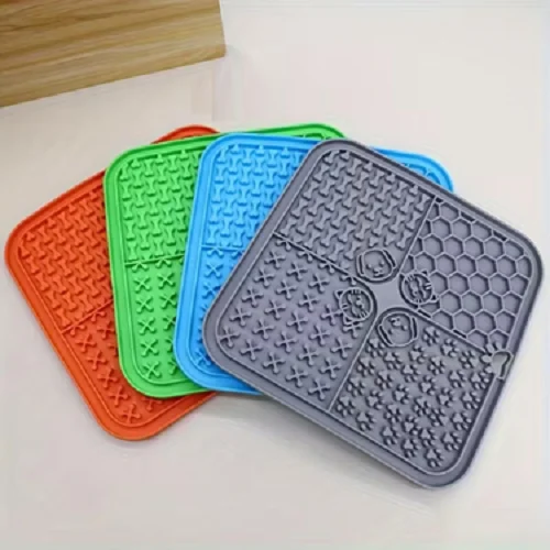 Soft Rubber Suction Cup Slow Feeder Lick Mat (20x20cm) – Anti-Choking Pet Mat - Image 4
