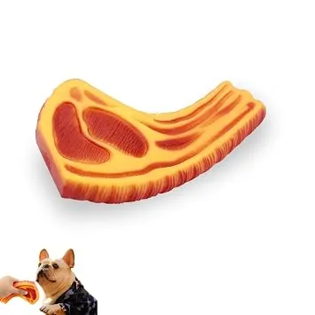 Squeaky Mutton Leg Dog Chew Toy – Tough Rubber Teething & Fetch Toy - Image 2